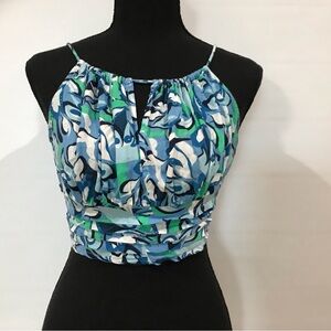 Japna Blue and Green Patterned Women's Top